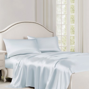 Best Alice Blue 22 Momme Mulberry Silk Flat Sheet Canada