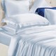 Best Baby Blue 3 PCS 22 Momme Mulberry Silk Duvet Cover Set Canada