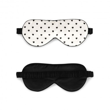 Best Black & White Heart Silk Sleep Mask Canada