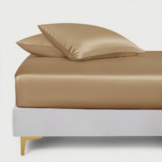 Best Cappuccino 22 Momme Mulberry Silk Fitted Sheet Canada