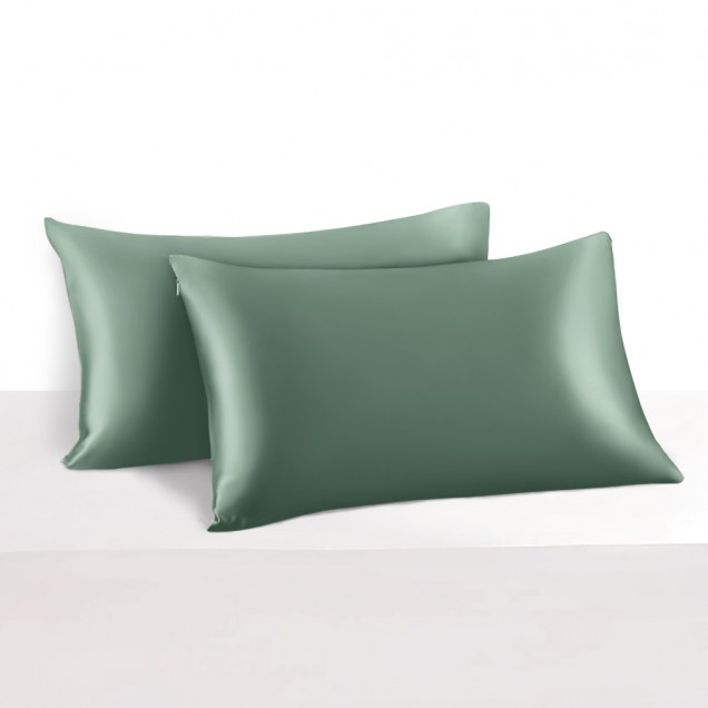 Best Celadon Green 22 Momme Mulberry Silk Pillowcase with Hidden Zipper Canada