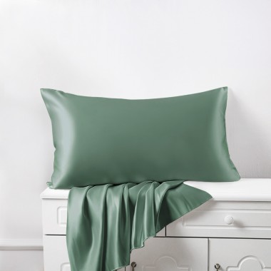 Best Celadon Green 22 Momme Mulberry Silk Pillowcase with Hidden Zipper Canada