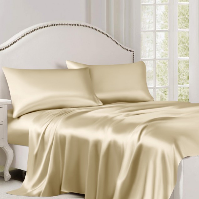 Best Champagne 22 Momme Mulberry Silk Flat Sheet Canada
