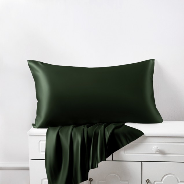 Best Hunter Green 22 Momme Mulberry Silk Pillowcase with Hidden Zipper Canada