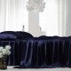 Best Navy 22 Momme Mulberry Silk Flat Sheet Canada