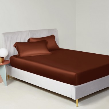 Best Rust Red 22 Momme Mulberry Silk Fitted Sheet Canada